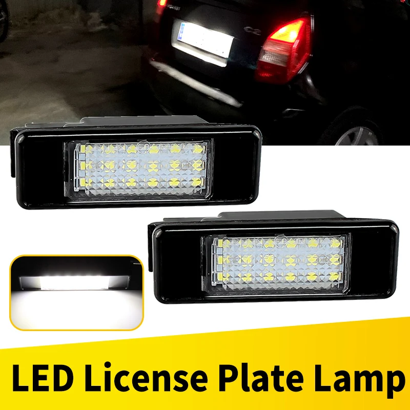 2 uds LED número luz de matrícula lámpara blanca para Peugeot 106 1007 207CC 307 308 3008 406 508 607 para Citroën C2 C3 C5 C5 C6 C8