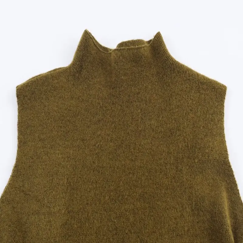 Jesień 2025 Nowa damska asymetryczna dzianinowa bluzka z ozdobami po bokach, uniwersalny trend mody, europejski styl, regularna długość, wyszczuplająca.