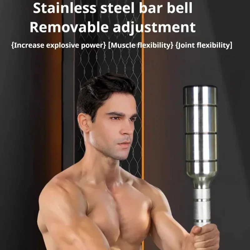Stainless Steel Rod Bell Hammer Bell Wrist Strength Arm Strength Training Office and Home Leisure Exercise Numerical Control