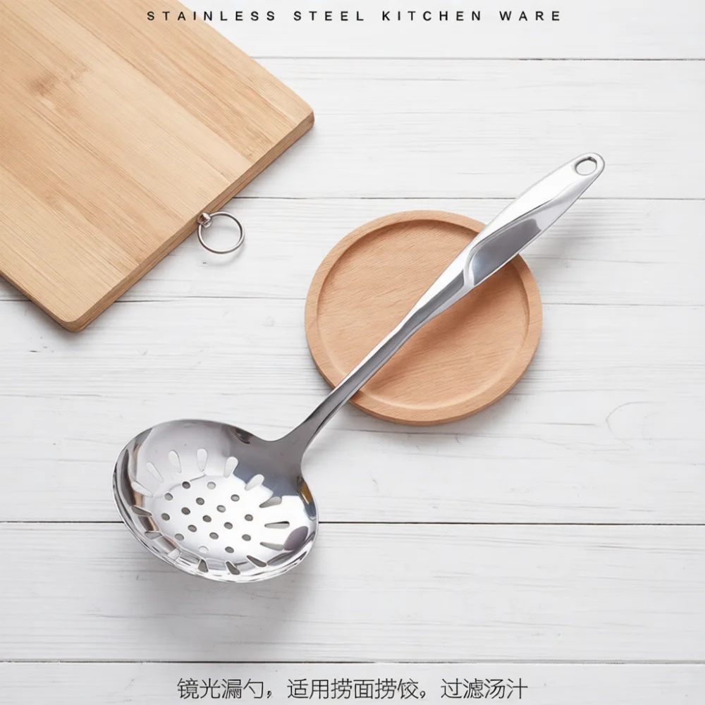 Professional Stainless Steel Kitchen Tool Set Anti Hot Hollow Handle Spatula Spoon Skimmer Pasta Server Cooking Kit