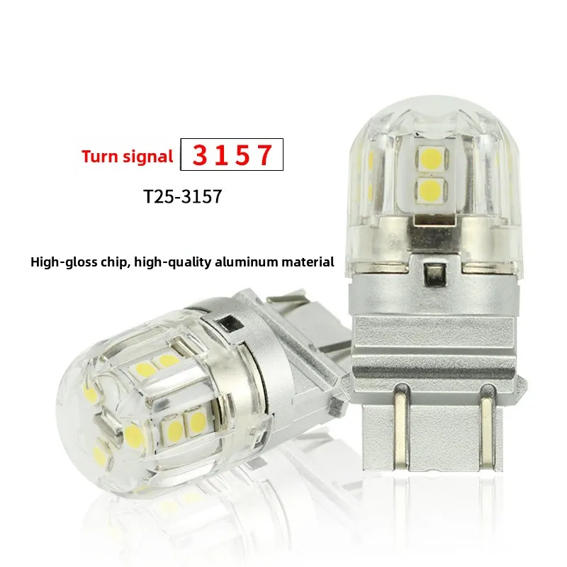 2pcs T25 3157 P27W P27/7W DRL Brake Lights Canbus LED Bulbs Turn Signal Lights White Red Yellow Rear Fog Lights Accessories