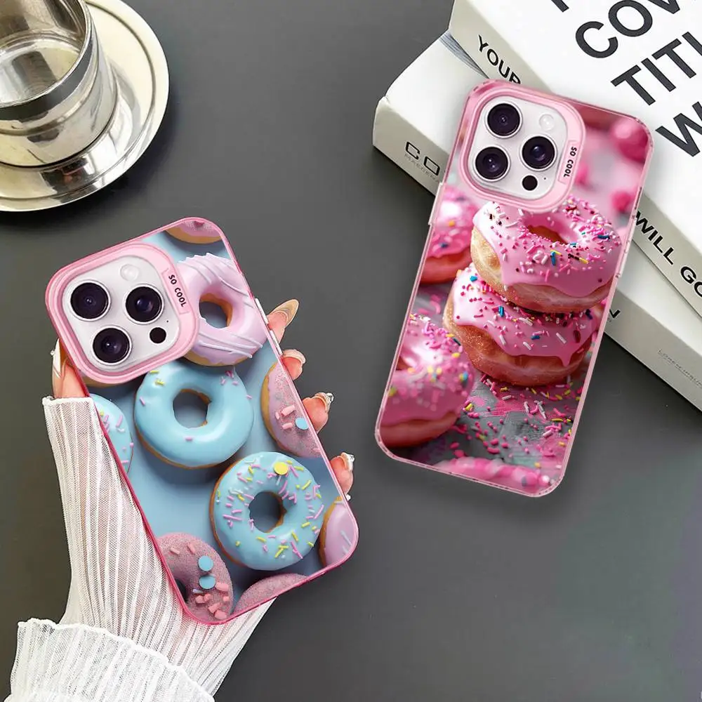 

Delicious Colorful Doughnuts Phone Case For iPhone 16,15,14,13,12,11,Mini,Pro,MAX Pink Matte Shockproof Cover