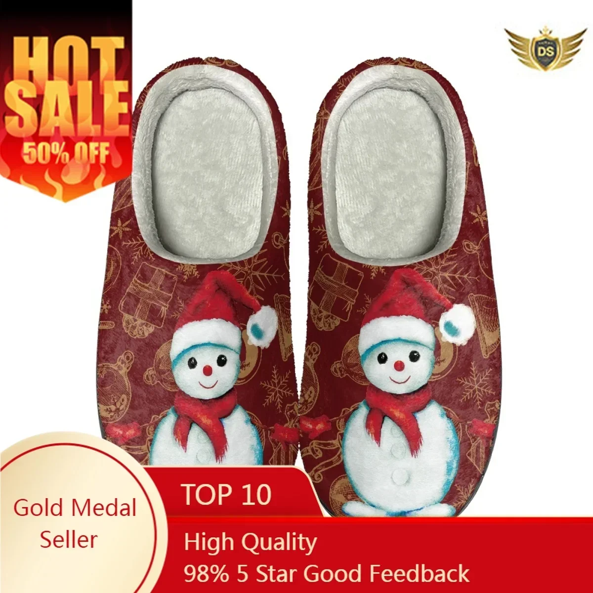 Christmas Design Women Casual Home Slippers Non-slip Couple Cotton Slipper Autumn Winter Indoor Warm Comfy Footwear Drop Ship