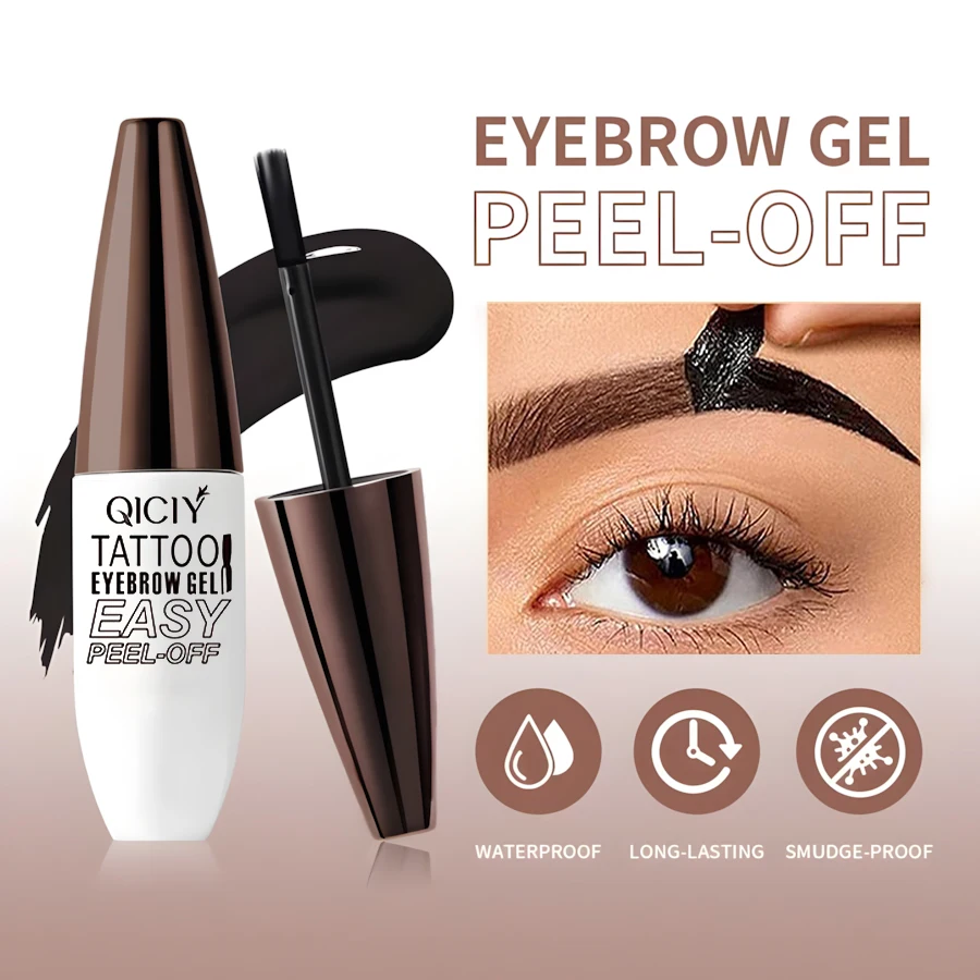 Creme de sobrancelha em gel para sobrancelha, à prova d'água, fácil descascar, à prova de suor, de longa duração, despojado, cosméticos de maquiagem para sobrancelhas selvagens