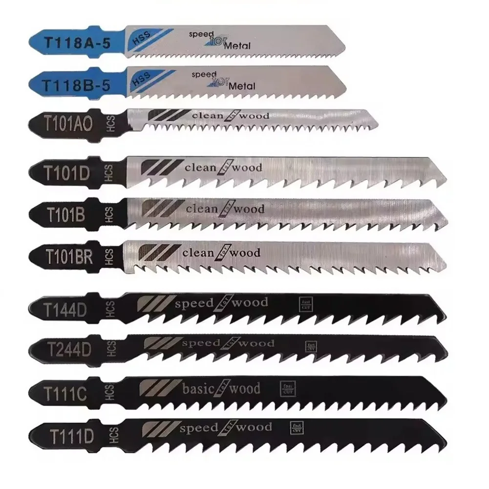 

10pcs Jig Saw Blade Set Electric Saw Blades Jigsaw Blades Assorted Saw Blades For Woodworking Metal Plastic Machines Cutting