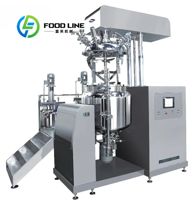 Powerful Vacuum Homogenizer Mixer 100L 1000L Stainless Steel Tank for High Viscosity Cream and Chemical Emulsion Customize