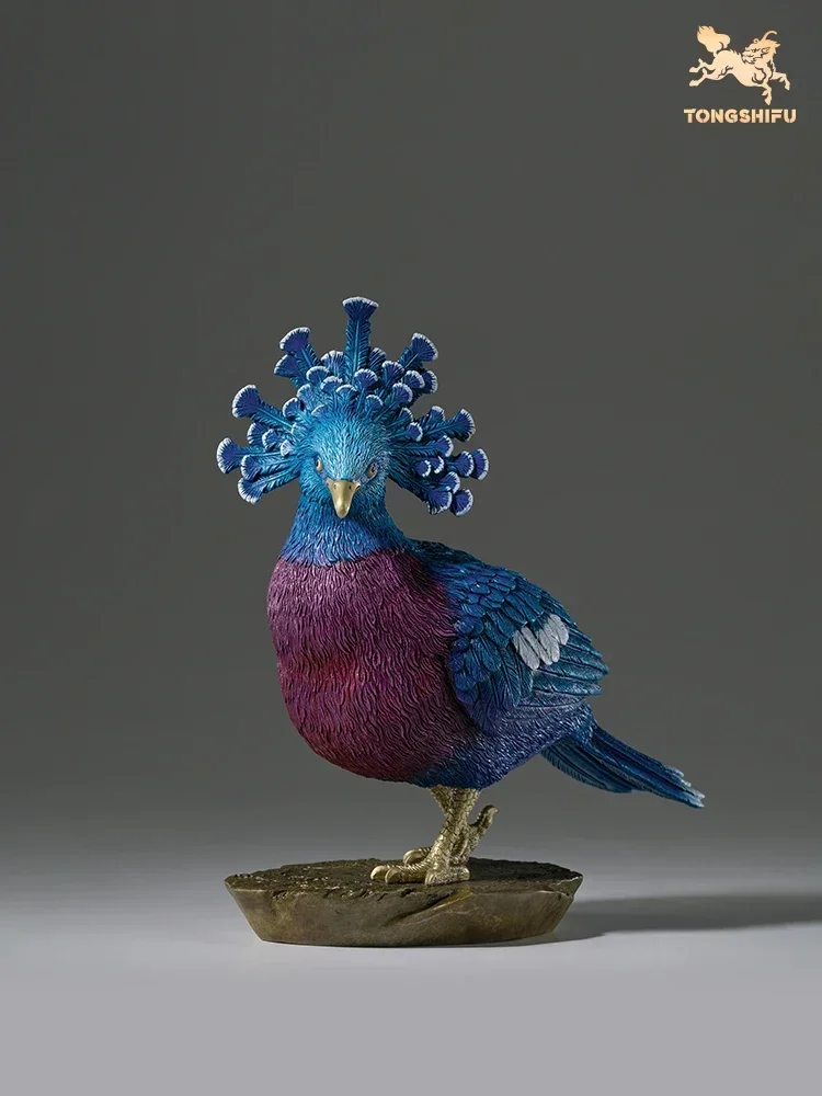 Copper Handicrafts Animal Figurine Blue Crested Dove Statue Brass Animal Sculpture Birds Collection Home Room Decoration Gifts