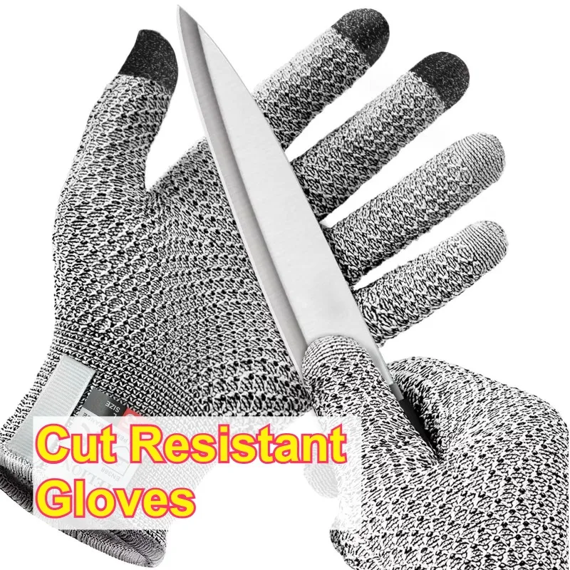 5PCS Durable Trainning Sweaters Accessories Garden Gloves Kitchen Butchering Cutting Proof Glass Handling Safety Gear Mittens