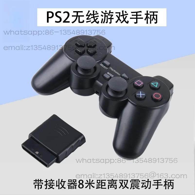 

Новый беспроводной геймпад для PS2, контроллер с двойной вибрацией, с приемником, дальность действия 8 метров, специально для PS2, 2 индикатора.