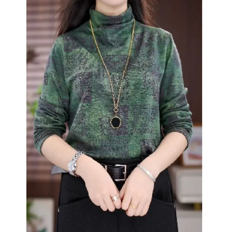 New German Velvet Stylish Warm Base Shirt for Women Loose and Slimming Long Sleeved Top