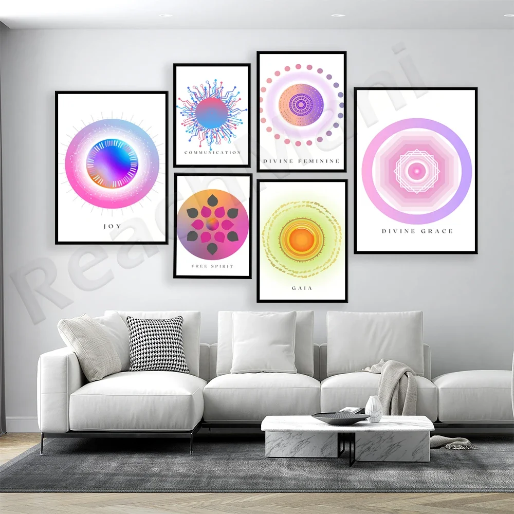 Mandala print, visual, gratitude, joy, divine feminine, soul, fearlessness, self discovery, believe in mandala spiritual poster