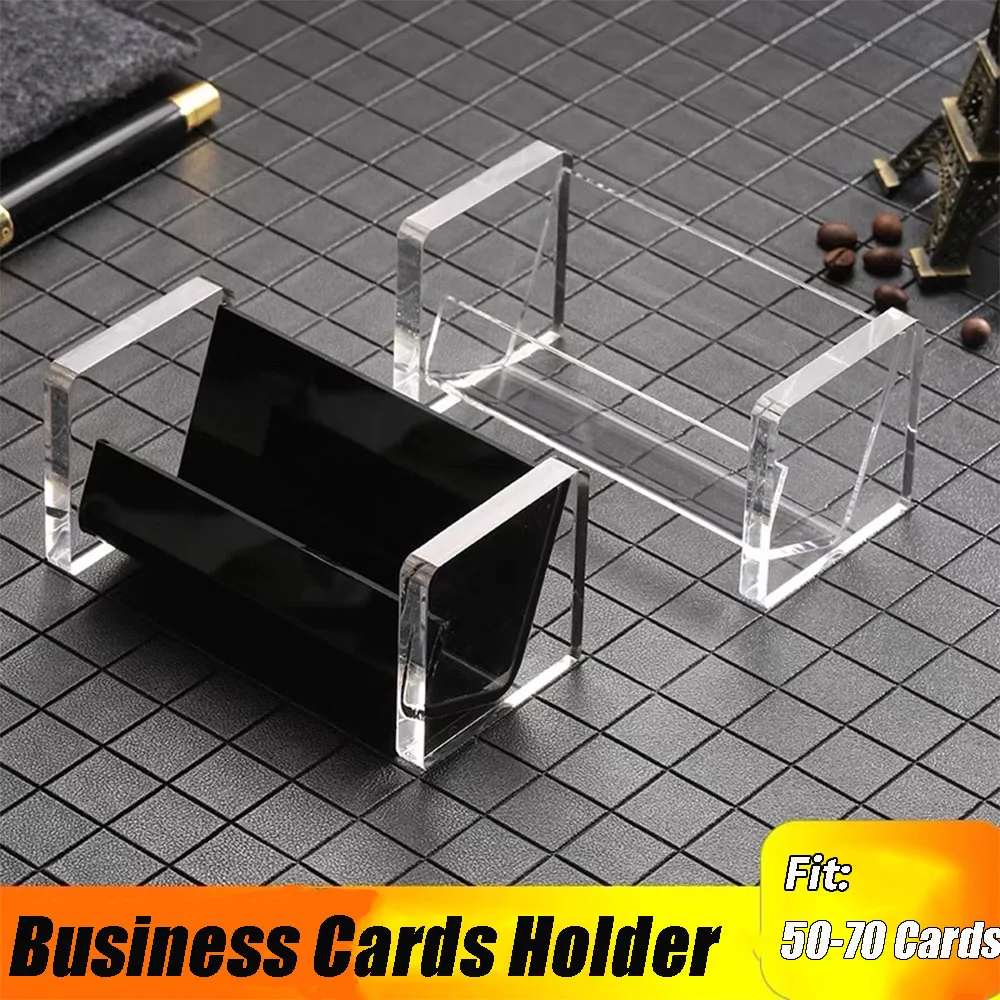 

Creative Business Card Holder Desktop Business Cards Stand Display Holder Clear Acrylic Name Cards Storage Box For Office