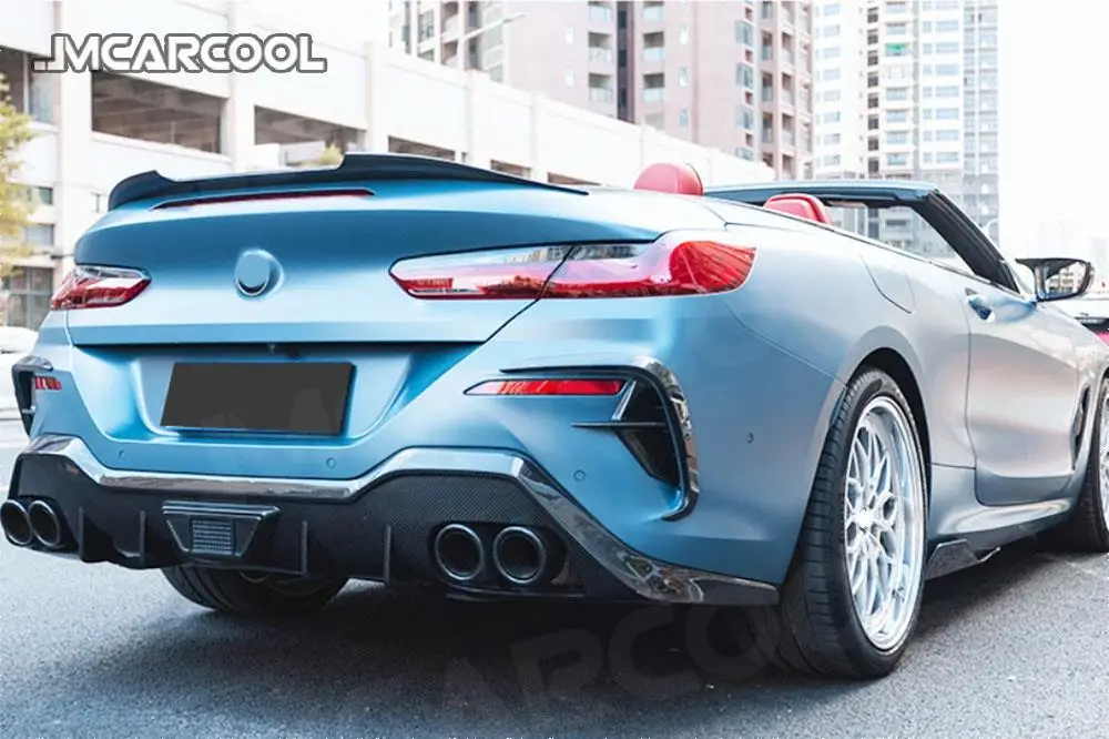 Carbon Fiber Side Bumper Skirts Splitters FRP Prime Fender Fins Car Protect For BMW 8 Series G14 G15 G16 M Sport 2018-2020