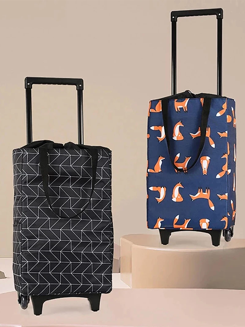 Sac de chariot chariot de courses pliable avec roues chariot de courses réutilisable sac d'épicerie pliant