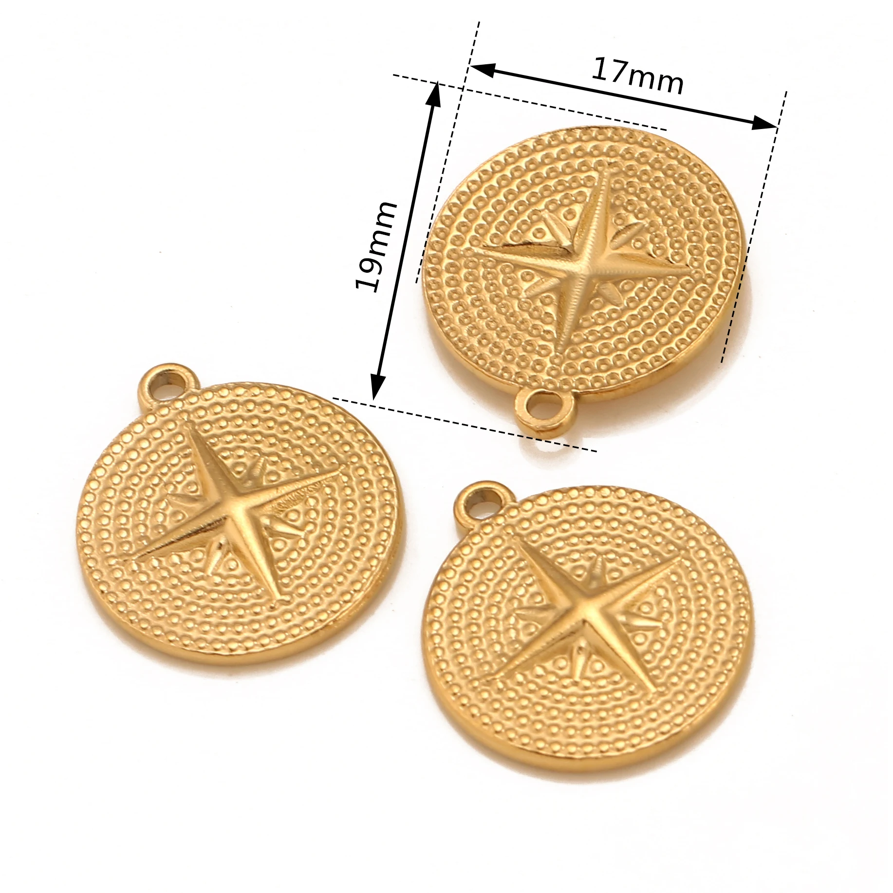 3Pcs Eight Pointed Star Charm Stainless Steel Starry Sky Pendant diy Women Earring Necklace Jewelry Making Accessories Wholesale