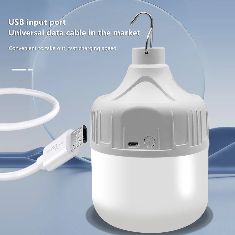 

60MM USB Rechargeable Camping Light Bulb 3-color Dimming Waterproof Tent Hanging Light Outdoor Hiking Picnic Fishing Light