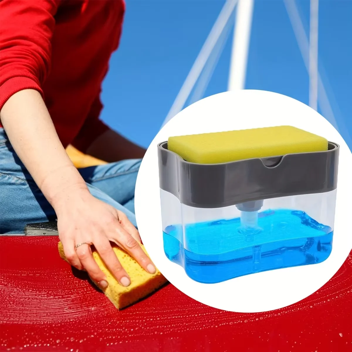 

Kitchen dishwashing soap dispenser, liquid soap dispenser, kitchen soap dispenser with sponge holder