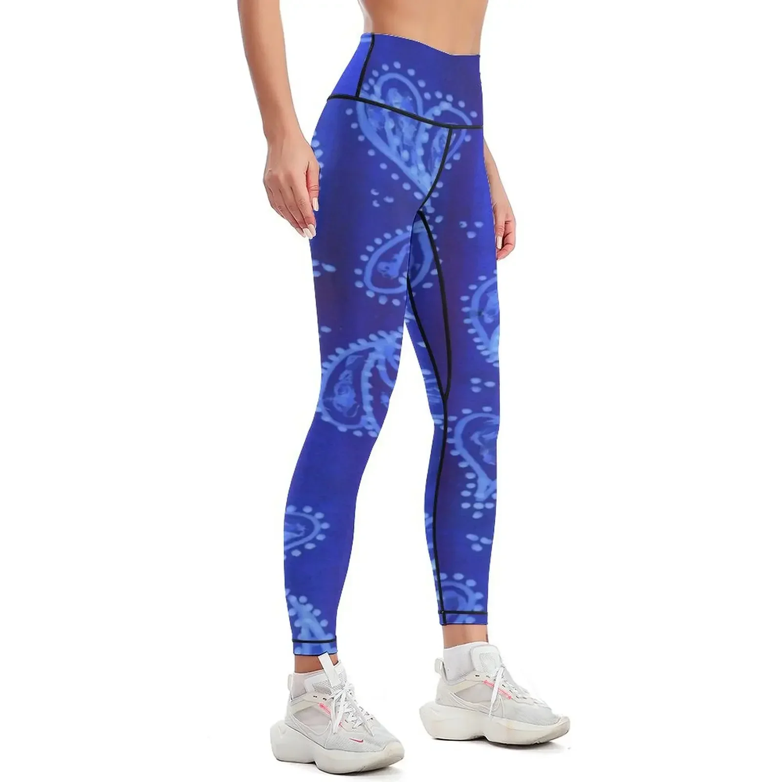 Blue Paisley Print Leggings Women's sportswear for girls joggers for sports shirts gym Womens Leggings