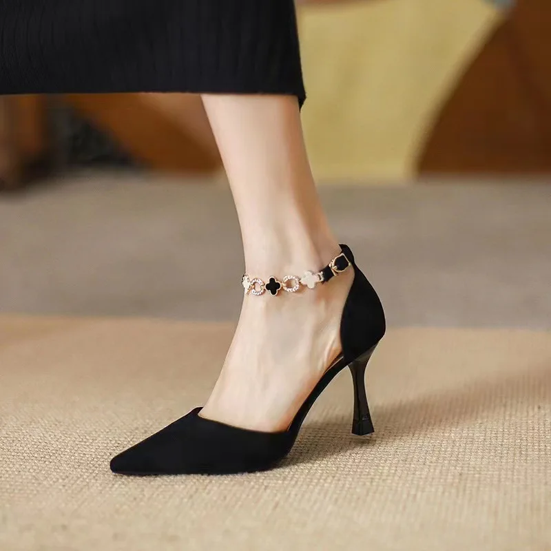 

Женские босоножки на высоком каблуке с острым носком, модные и элегантные, весна 2026