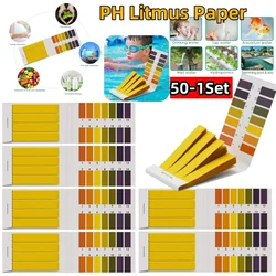 50-1Set PH 1-14 Litmus Paper PH Tester Papers indicatore universale carta reattiva per strumenti di misurazione dell'acquario d'acqua domestica