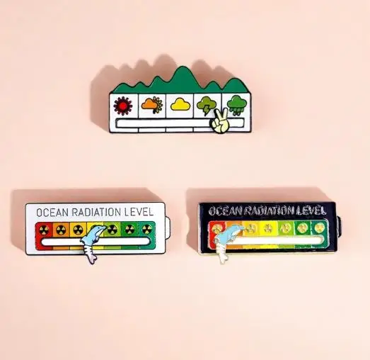 Social power, mood conversion, brooch, protection of marine environment, sliding chest badge, clothing decoration, metal badge
