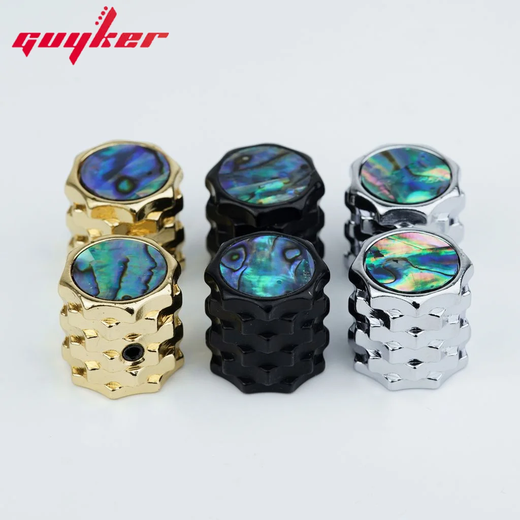 Guyker Guitar Bass Potentiometer Control Knobs Serrated Style Knobs Shell Finish Surface CKB028