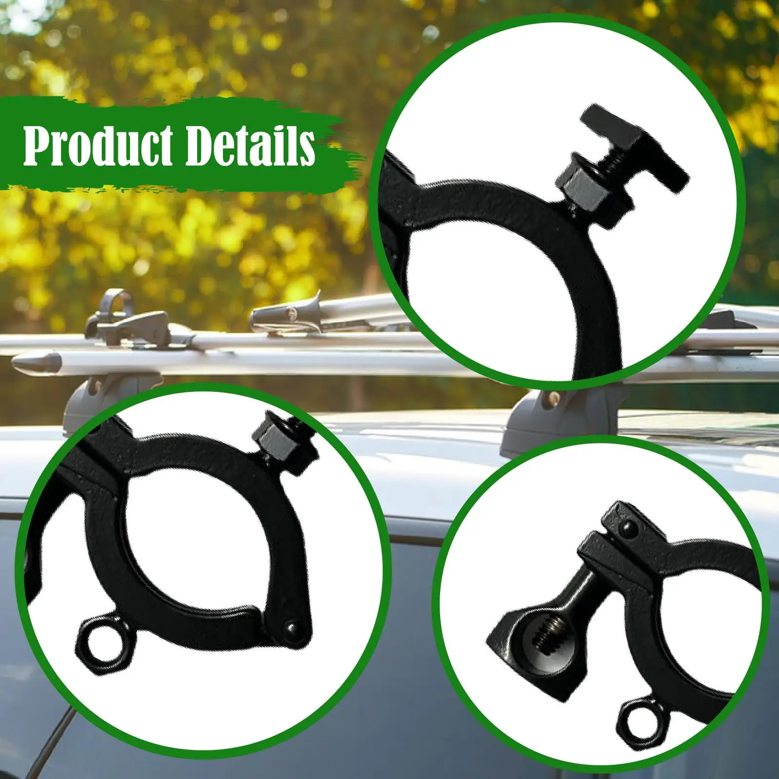 Stainless Steel Scoop Mount Quick Release Shovel Clamp Roof Rack Accessories Space Saving for Car Roof Bag