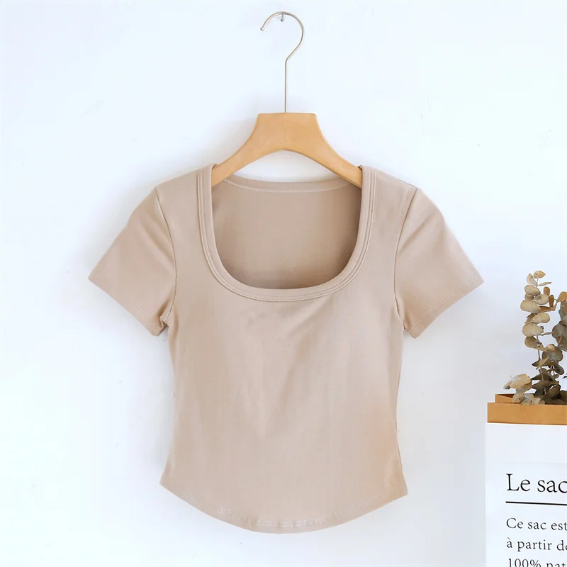 Chest Pad Cotton Modal Summer Sleepwear T-shirt For Women Short Sleeve Casual One Piece Pajamas Tops Ladies Nightwear Shirt