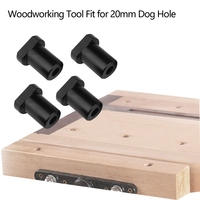 4Pcs Aluminum Alloy Bench Dog Clamp for T-Track Woodworking Workbench Positioning Planer Plug Fits 20mm Dog Hole (Black)