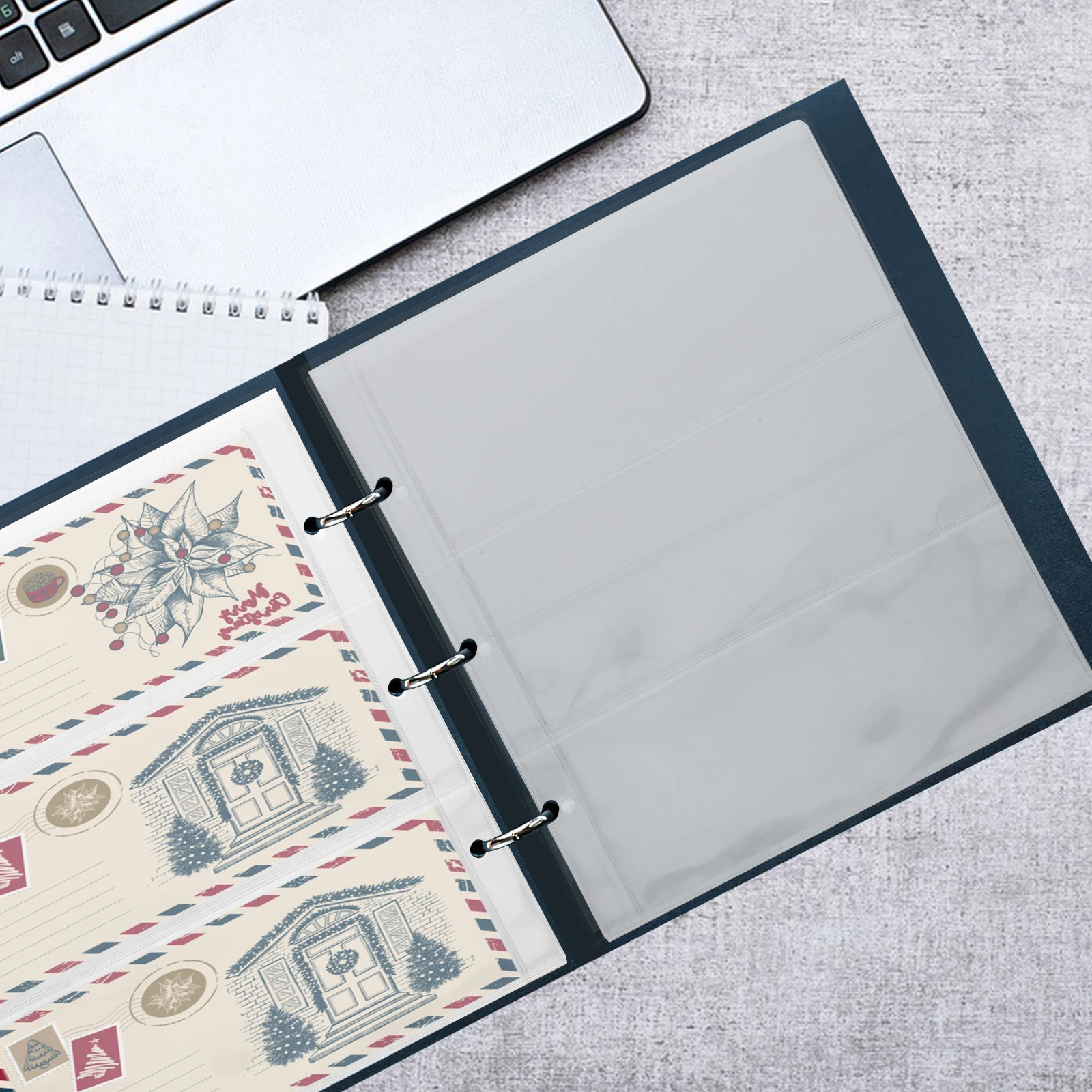 2 Packs 20 Pages Paper Money Holders Clear Banknote Sleeves Collection Album Pages PVC Material Storage