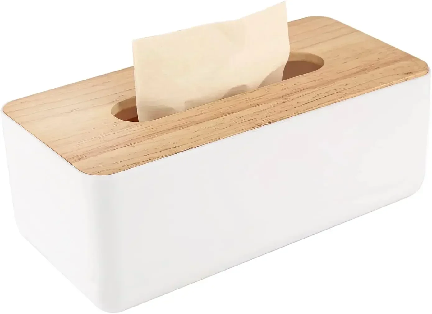 

Wood Tissue Box Cover Gloves Box Holder Wooden Rectangular Tissue Box Holder for Storage on Bathroom Vanity, Countertop