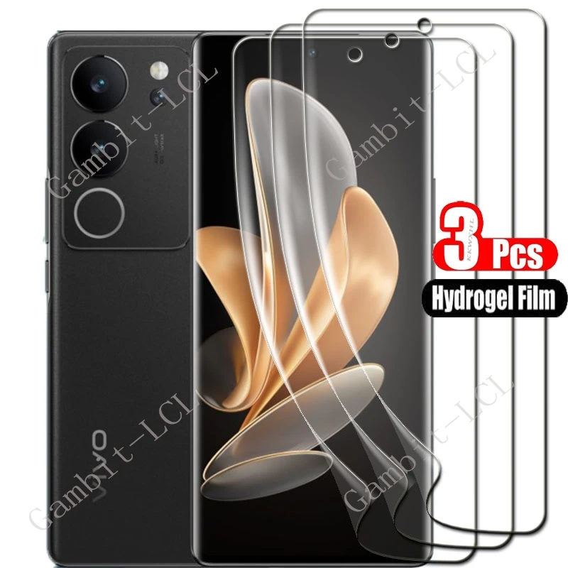 Pelindung layar proteksi penuh, untuk Vivo V27 Pro viv27 V27Pro V29 S17 S17e S17t VivoV29 Film hidrogel lembut hidrolik