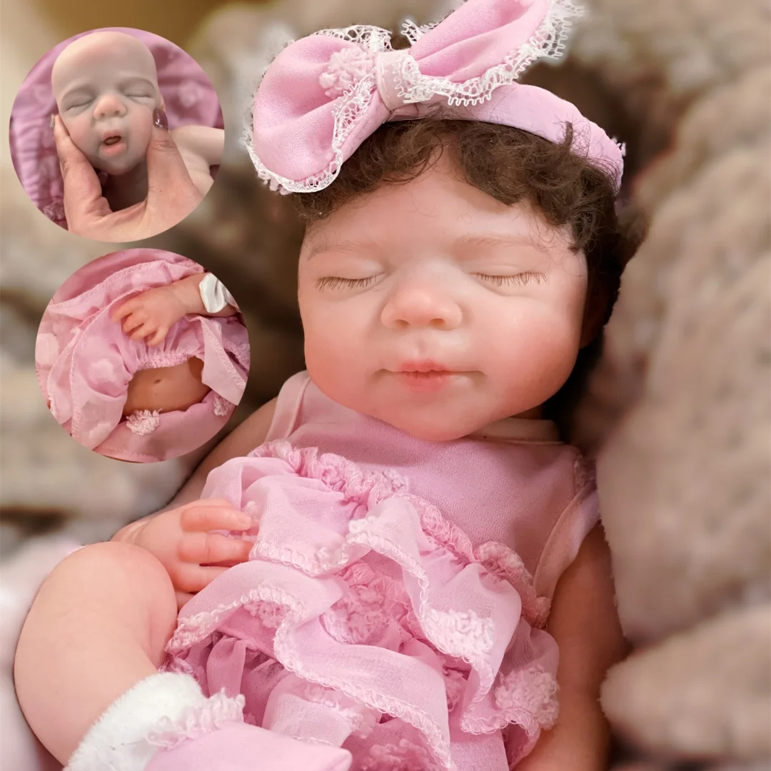 Can Open Mouth 33cm Washable Pascale Solid Silicone Bebe Reborn Girl With Rooted Hair Handmade  Lifelike Reborn Baby Girl Doll