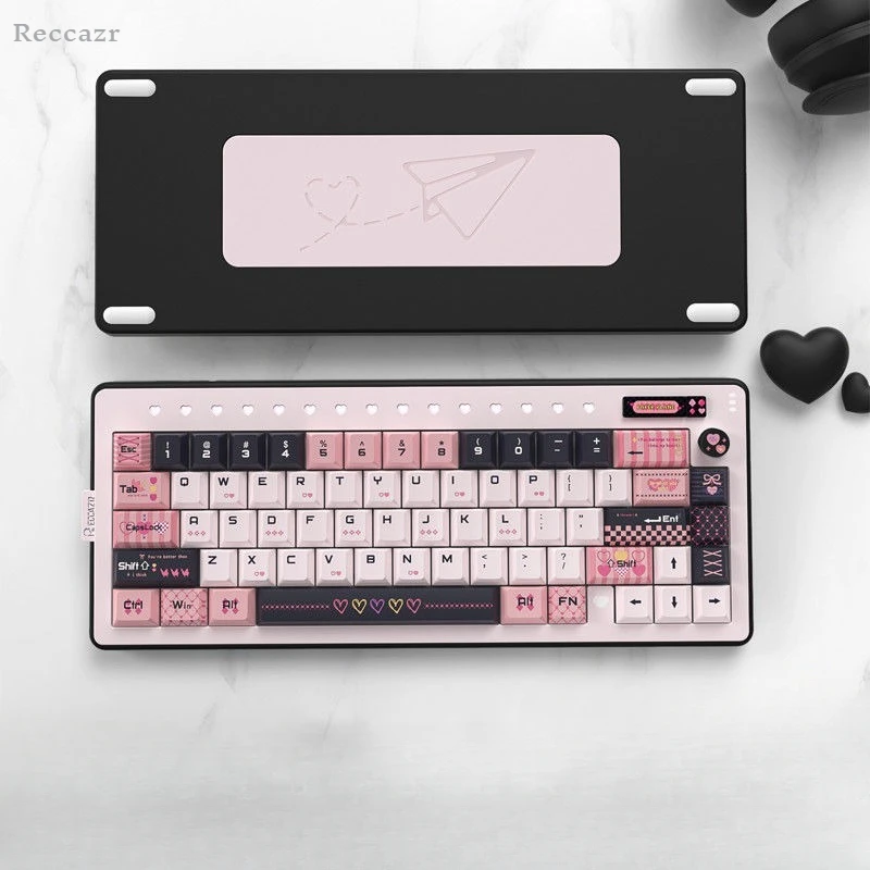 

Reccazr Paper Plane 66, беспроводная механическая клавиатура, алюминиевая игровая клавиатура с ЧПУ, 3 режима, прокладка с возможностью горячей замены, аксессуары для геймеров на заказ