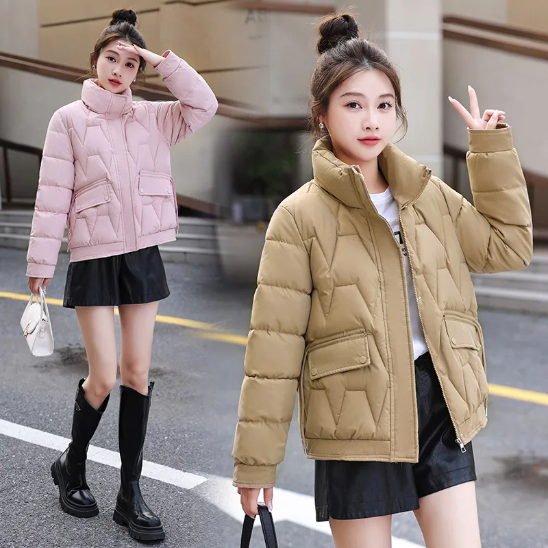 Women's Winter Coat 2026 New Student Korean Stand Collar Bread Jacket Short Loose Down Cotton Jacket Female Warm Parkas Outwear