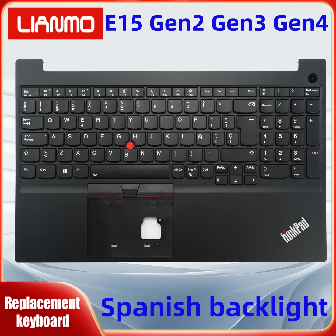 Spanish notebook keyboard suitable for Lenovo Thinkpad E15 Gen2 Gen3 Gen4 C-shell backlit keyboard