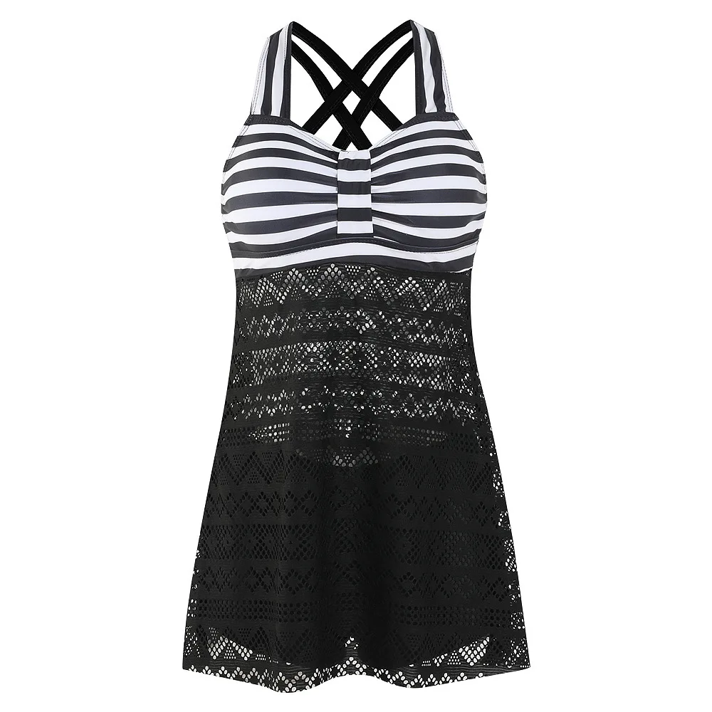 2026 New Fashion 5XL Plus Size Tankini Two Piece Swimsuit Set Printed Sexy Beachwear for Women