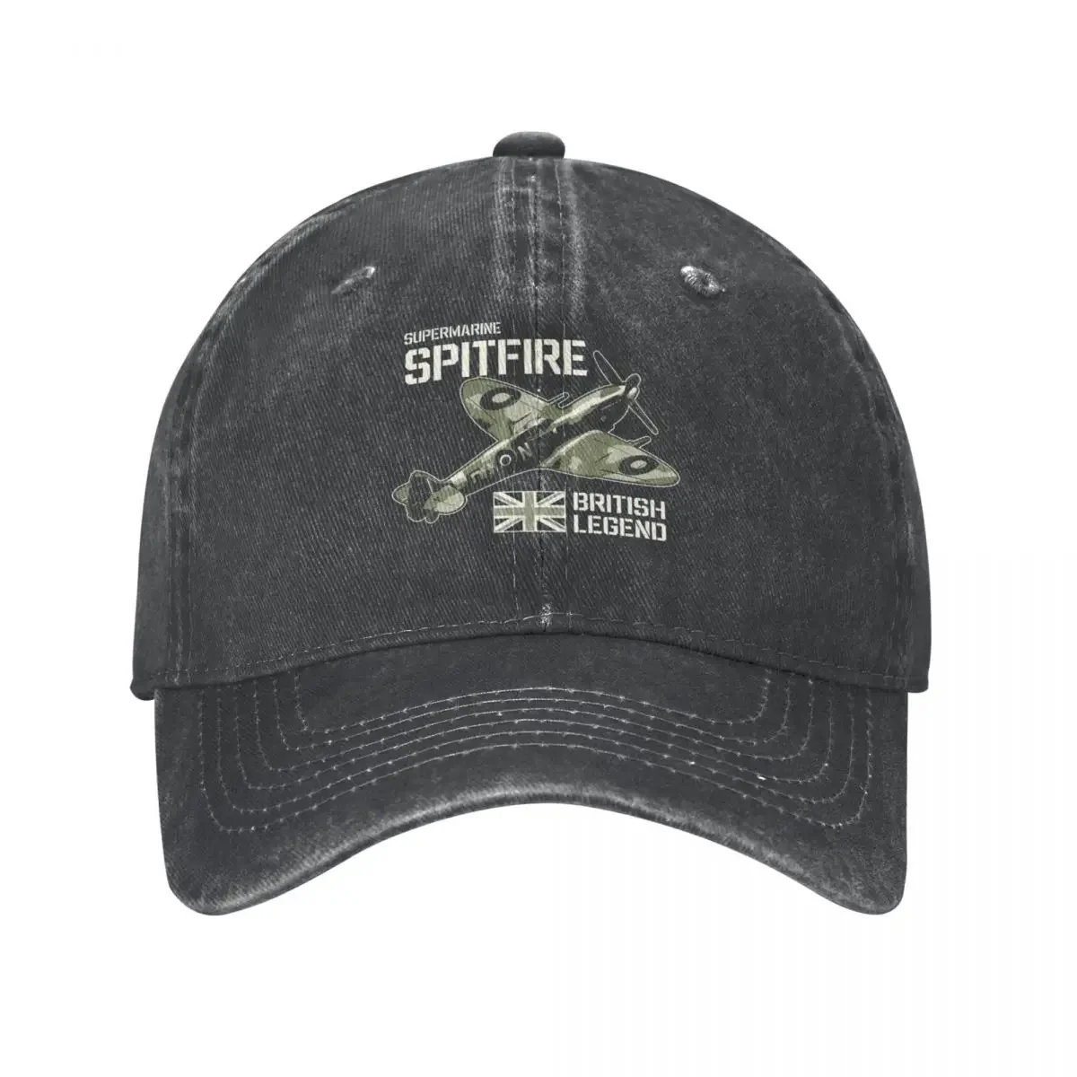 Spitfire Fighter Baseball Cap British Legend Tennis Breathable Washed Trucker Hat Men Fashion Custom Washed Snapback Cap