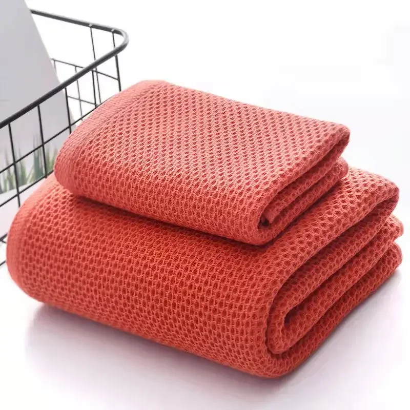 1 PCS 100% Cotton Bath Towels for Adults Children High Quality Waffle Towels Absorbent Quick Dry Soft Home Bathroom Washcloth