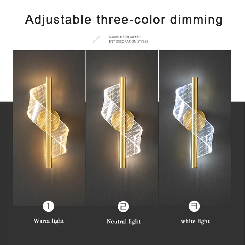 Nordic LED Wall Sconce Lamp Indoor Lighting For Home Bedside Living Room Corridor Stairs Decoration Luxurious Modern Wall Lamp