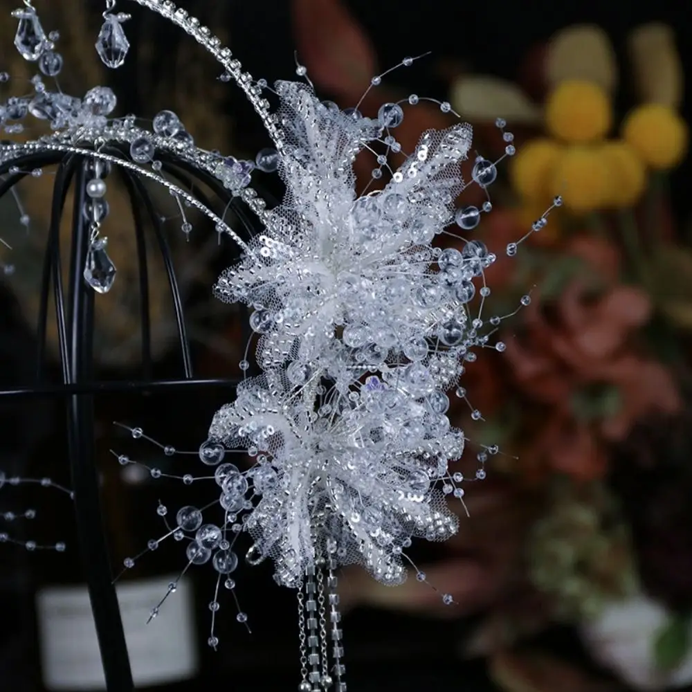 الجنية العروس كريستال تاج أقراط مرصعة بالجواهر الساطع كريستال الشعر هوب تيارا لامعة رائعة حجر الراين عقال #2