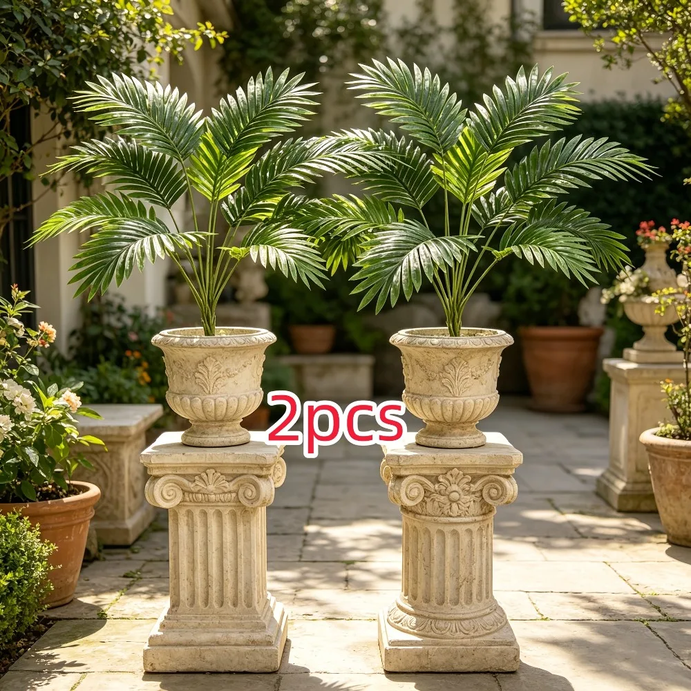 2 Árboles de Coco Artificiales Resistentes a los Rayos UV, Vegetación Tropical Realista para Ramos, Fiestas Temáticas de Selva/Zoológico, Decoración de Villas/Habitaciones de Verano