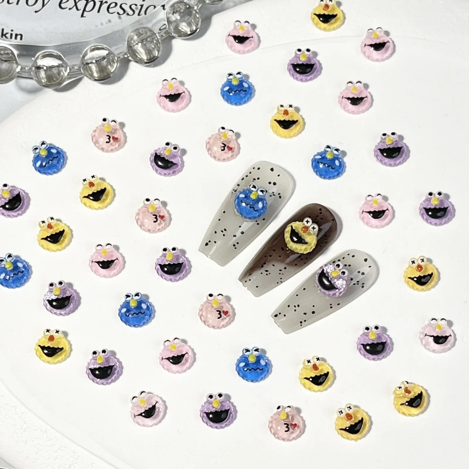 20pcs disney monster cartoon nail charms for diy nail making cute mini resin flatback nail art decoreation