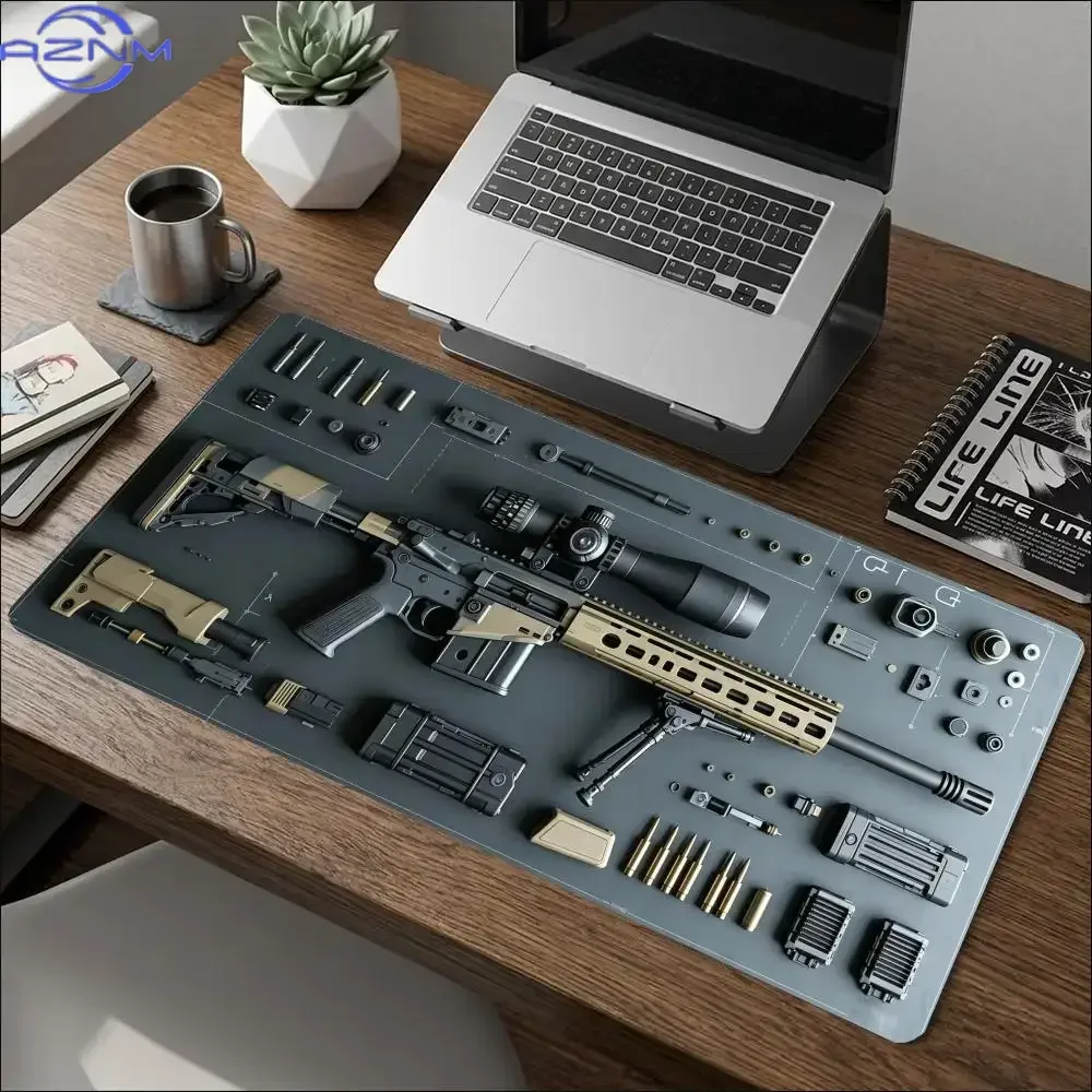 Detailed Tactical  Component Reference Diagram Playmat Suit Large Size Laptop Gaming Desktop Mat