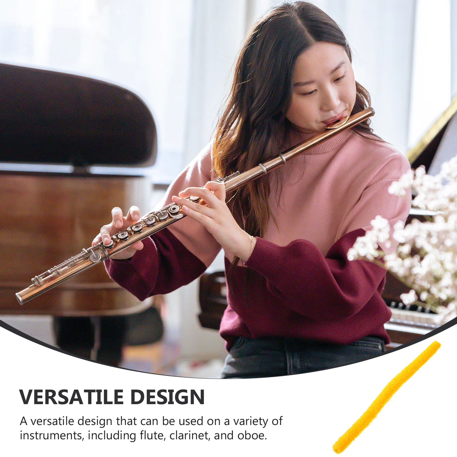 Escova de limpeza de flauta de algodão macio limpador de flauta seguro ferramenta de manutenção confiável para instrumentos de vento escova de limpeza piccolo