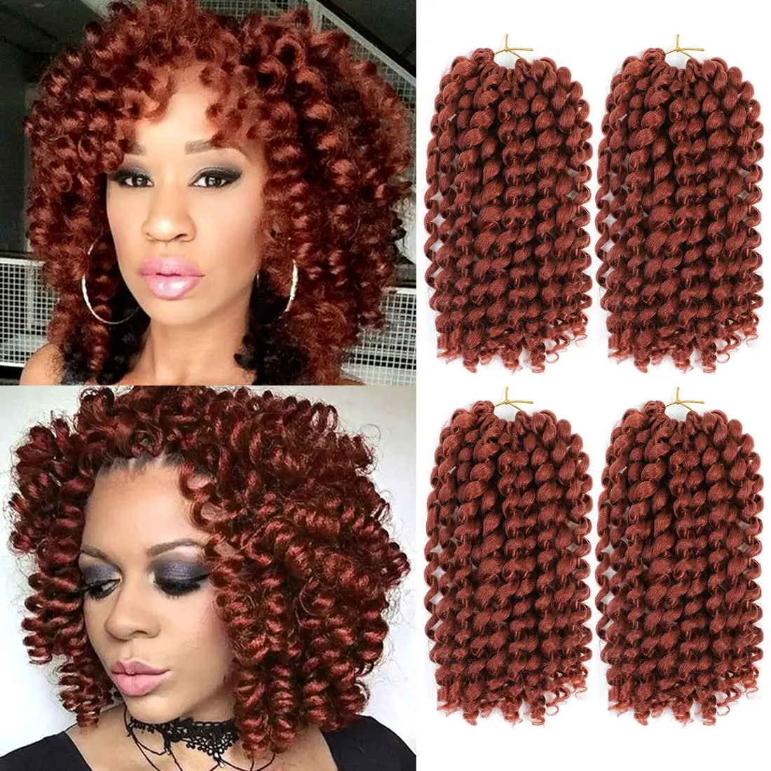 Jumpy Wand Curl Crochet Braids Jamaican Bounce For Africa Braiding Hair Extensions Pre-Twisted For Black Women