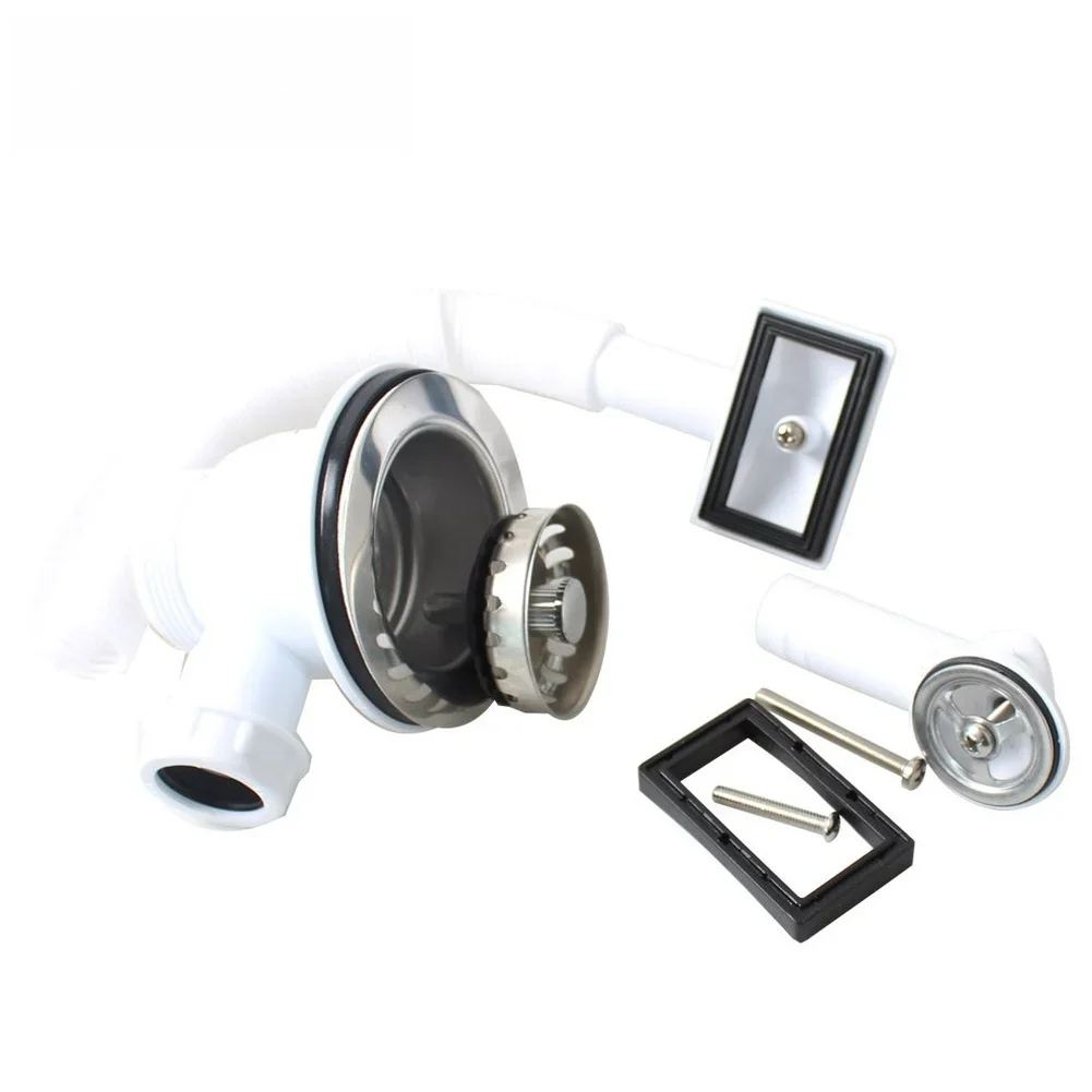 85mm Stainless Steel Drain Strainer For Kitchen Sink With Overflow Protection Dual Layer SUS304 PP Construction