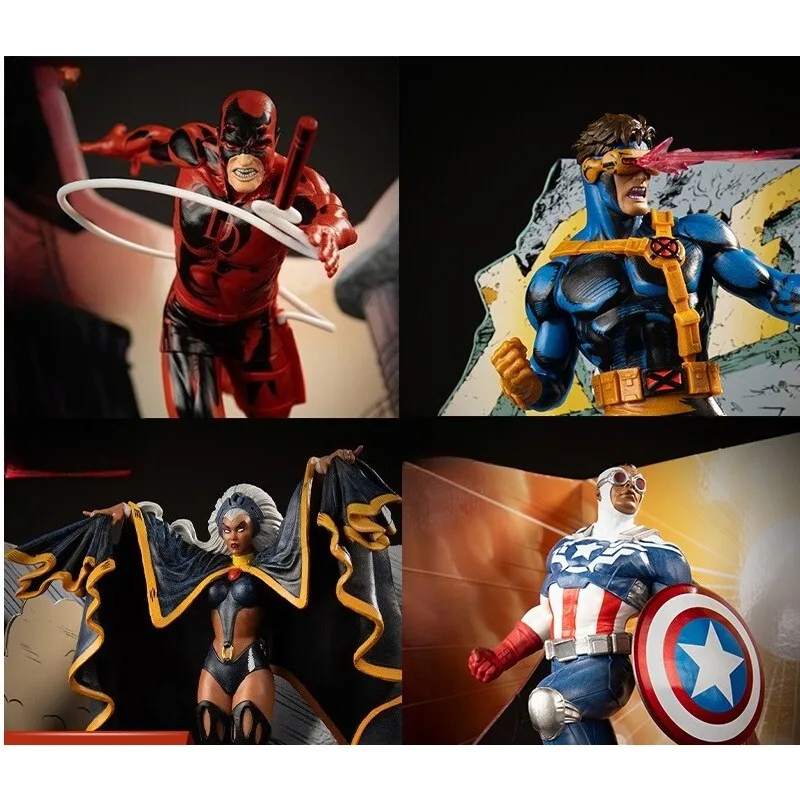 

In Stock McFarlane Original Co-branded Marvel Captain America Daredevil Storm Cyclops 1/10 Can Be Used To Collect Holiday Gifts