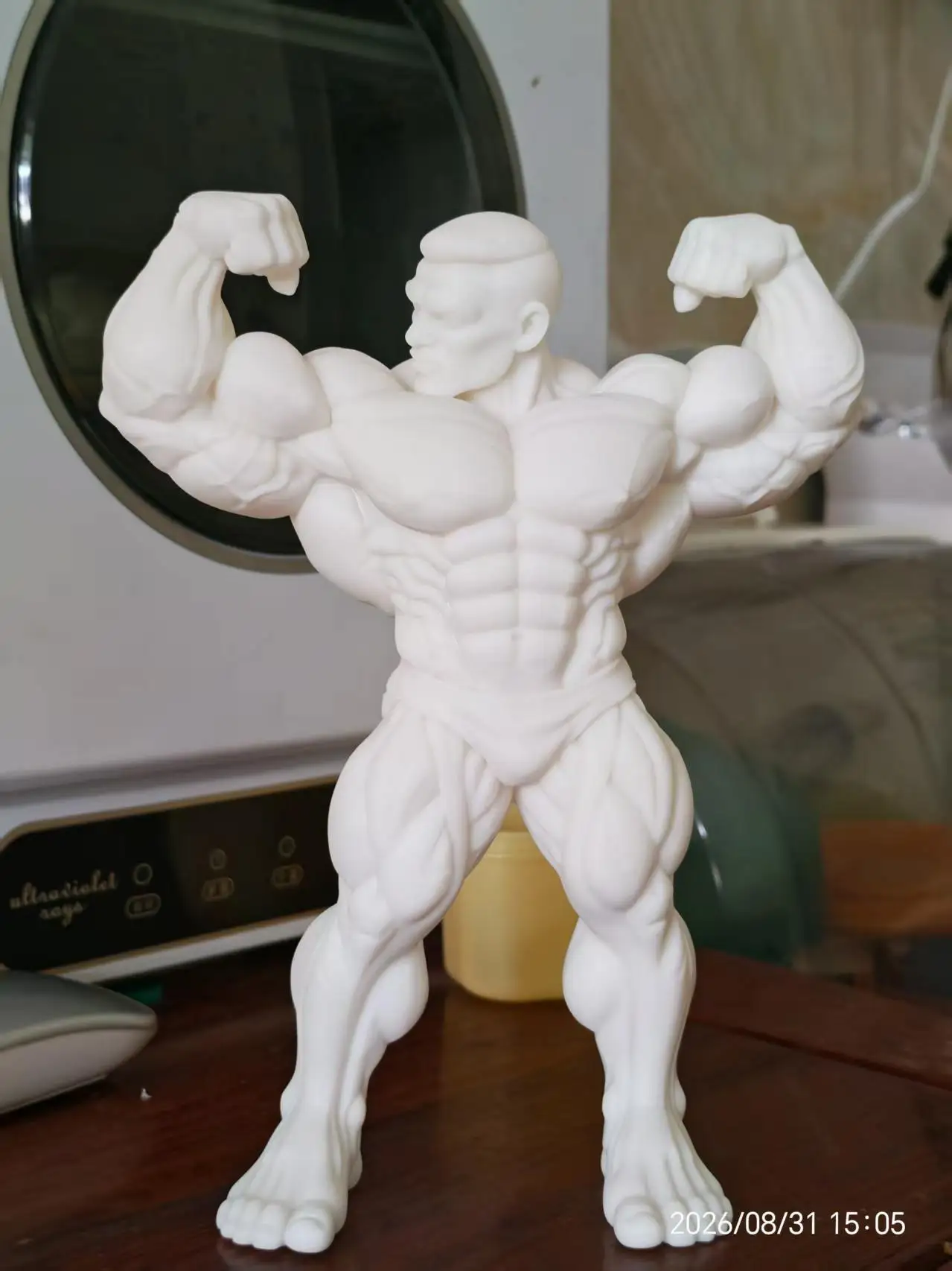 Super Powerful Muscle Man Figurine 3D Printed. Fitness And Bodybuilding Strongman Desktop Decoration 20cm