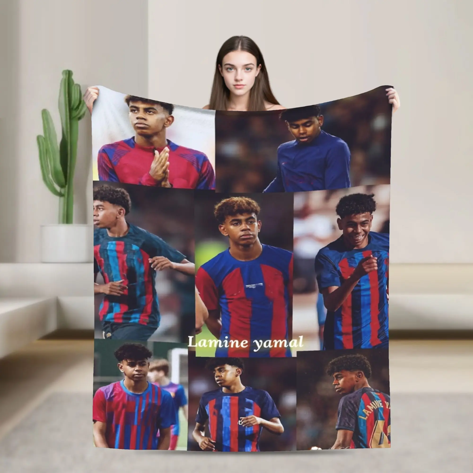 Lamine Y-Yamal Blanket Football Soccer Fuzzy Funny Breathable Throw Blanket for Home Restaurant  Winter